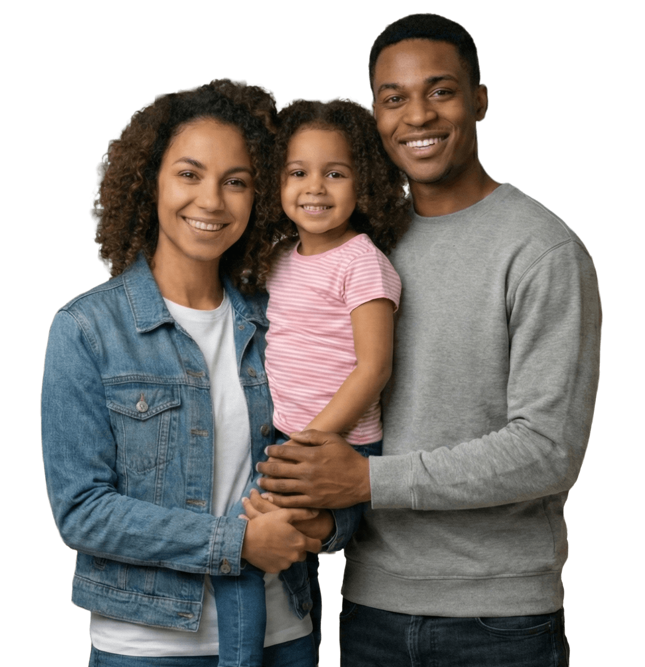 Happy family saving money on electric and mobile bills